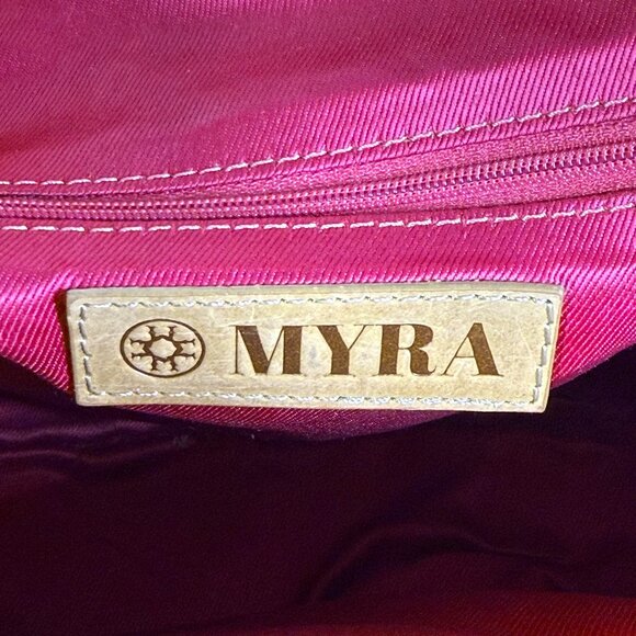 Myra Bag Leather Colorblock "Color Pointe" Backpack - New - Picture 11 of 12